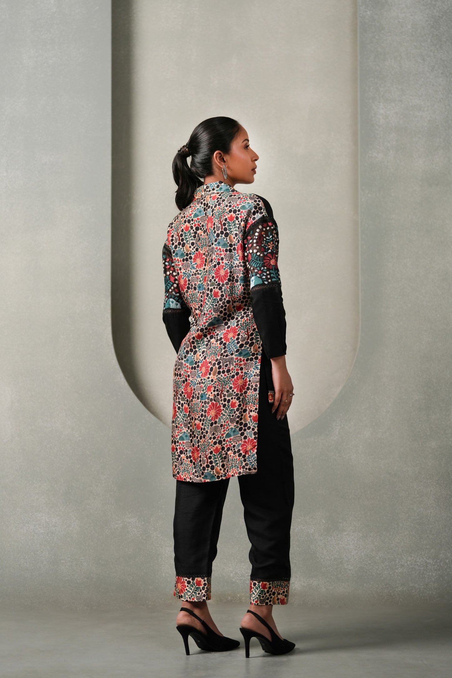 Vanira 2-Piece Embroided Co-ord Set - Black