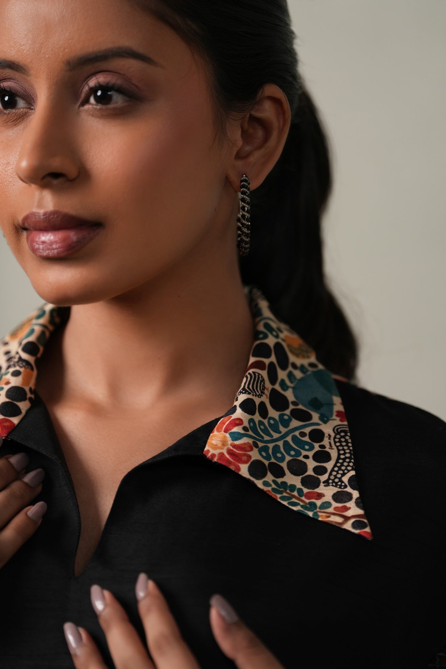 Vanira 2-Piece Embroided Co-ord Set - Black