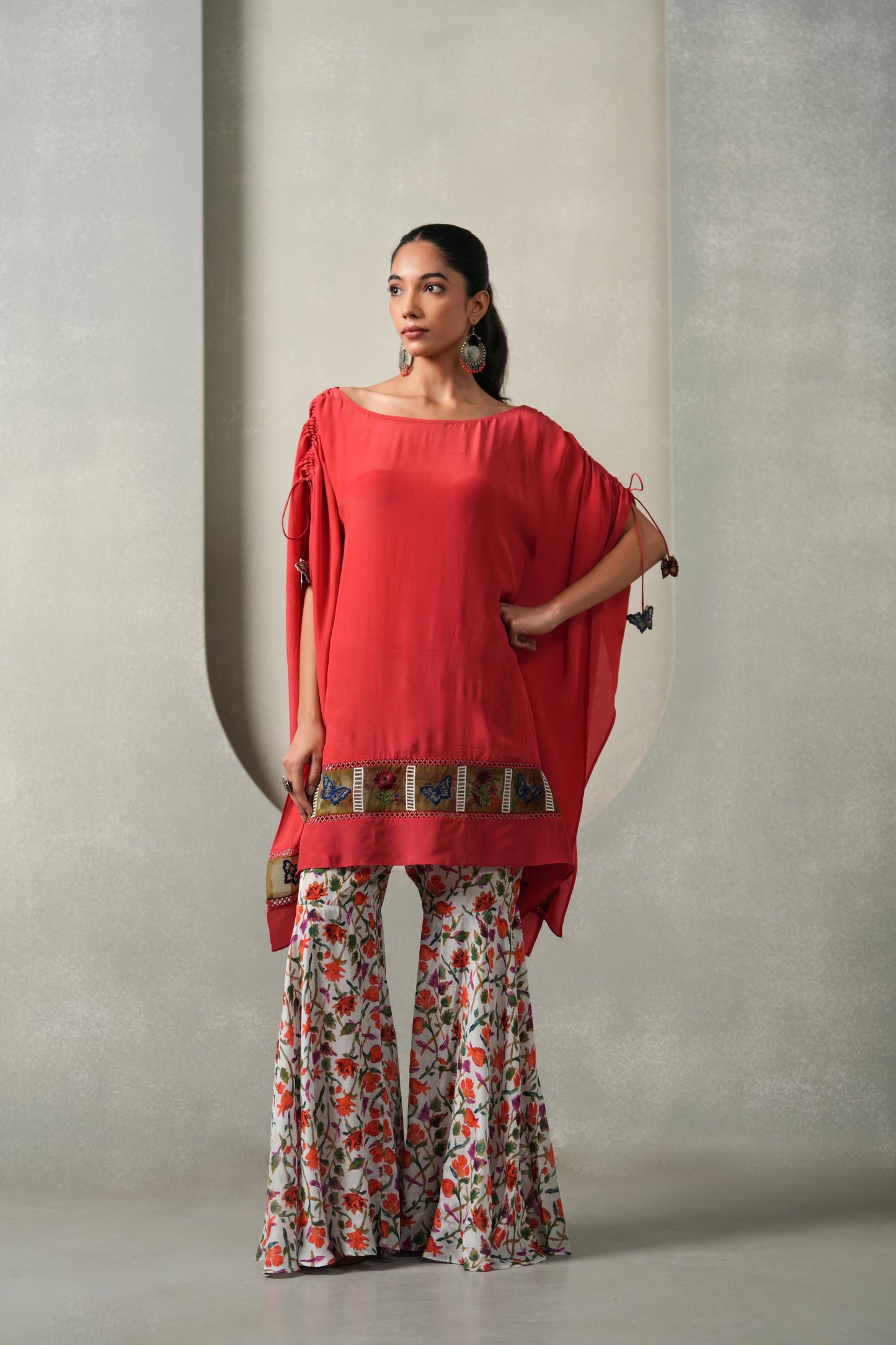 Pankhira 3-Piece Co-ord Set - Red