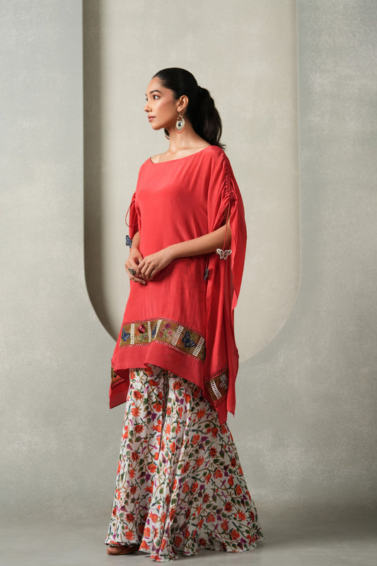 Pankhira 3-Piece Co-ord Set - Red