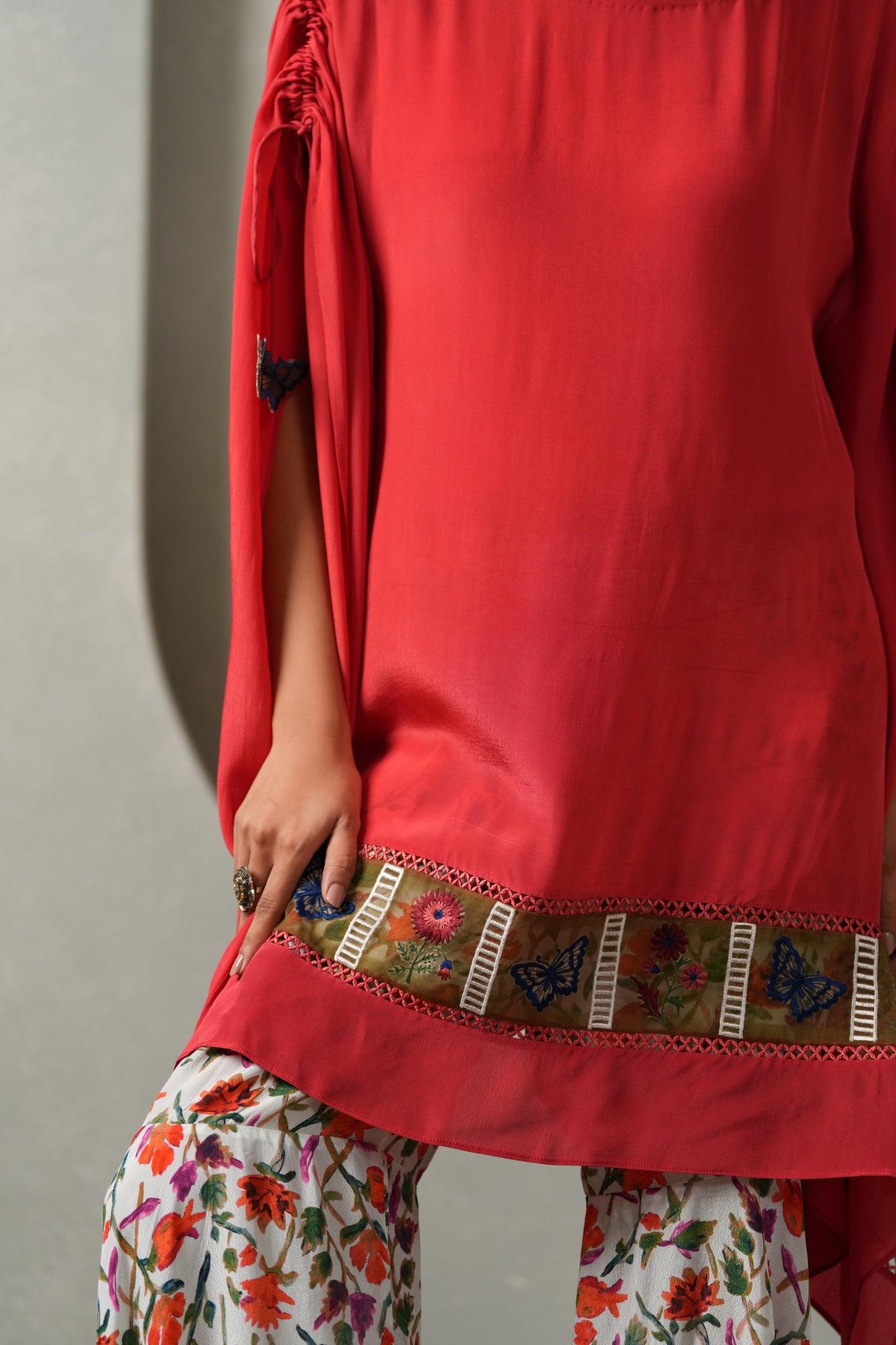 Pankhira 3-Piece Co-ord Set - Red