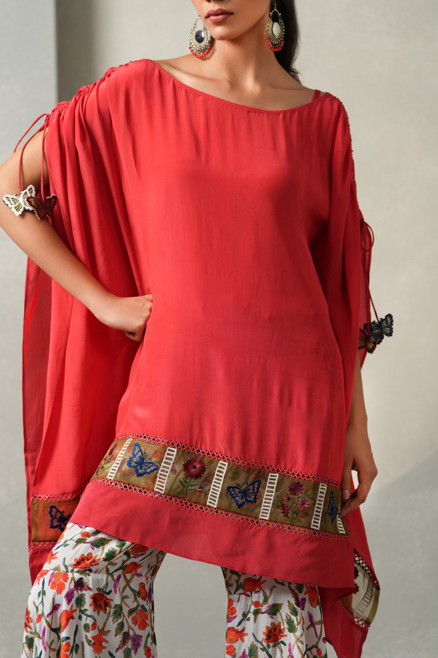 Pankhira 3-Piece Co-ord Set - Red