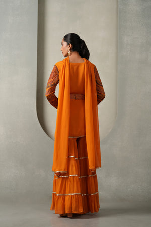 Gehraani Embroided Suit Set with Dupatta - Orange