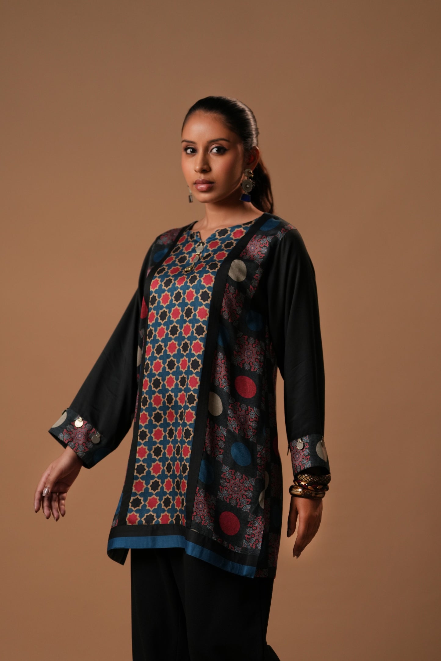 Mehraani Printed Kurti with Long Sleeves