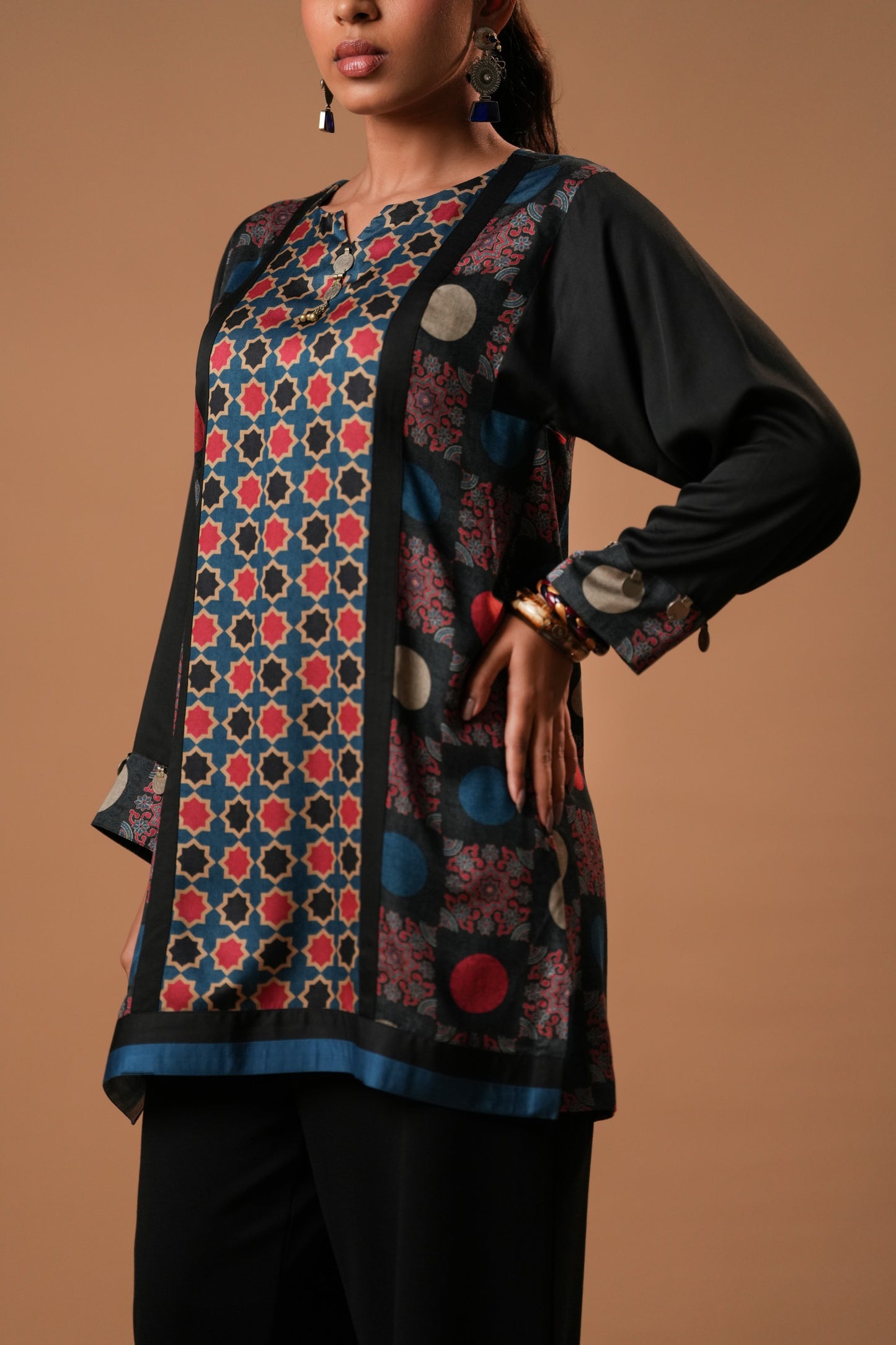 Mehraani Printed Kurti with Long Sleeves