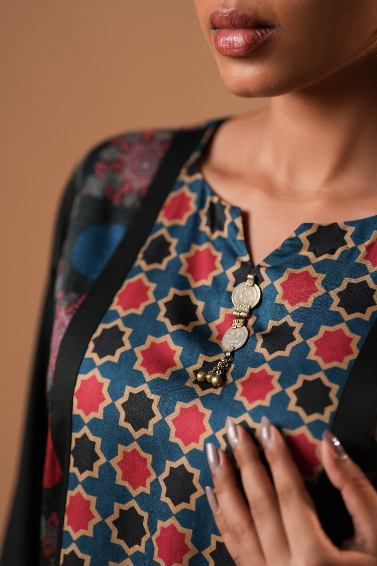 Mehraani Printed Kurti with Long Sleeves