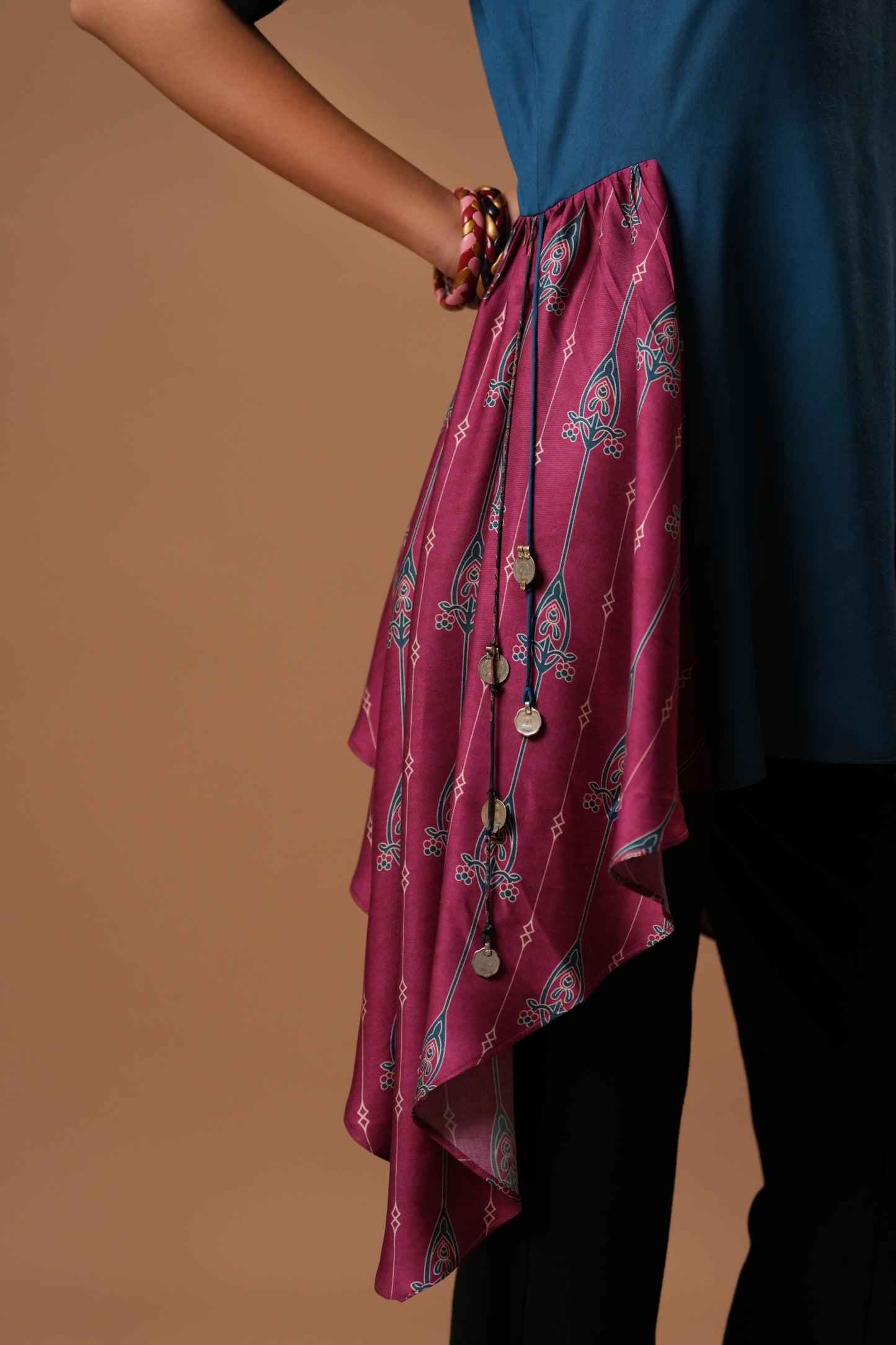 Mehreen Asymmetrical Printed Kurti with Sleeves