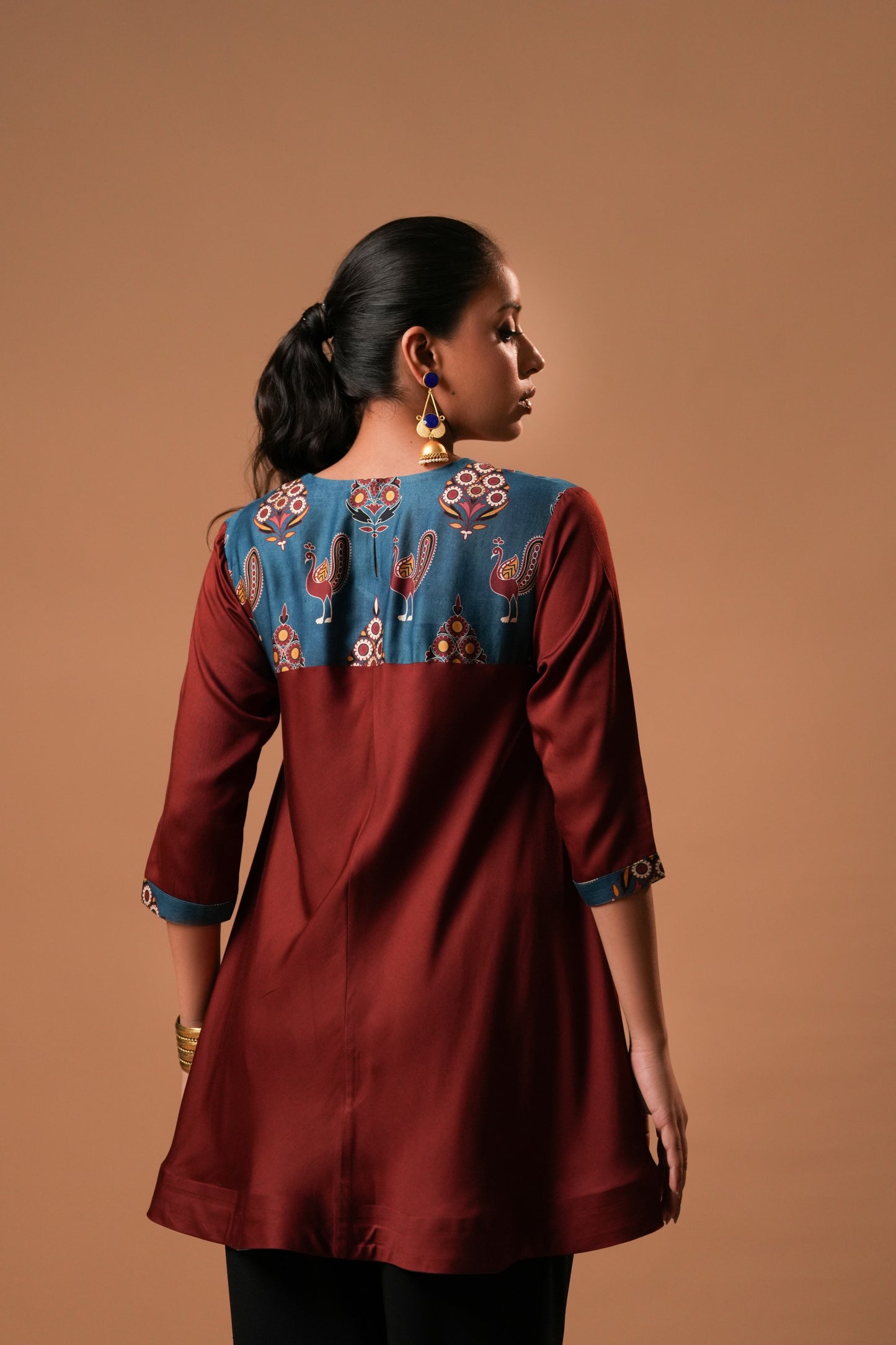 Neelmor Asymmterical Top with Printed back