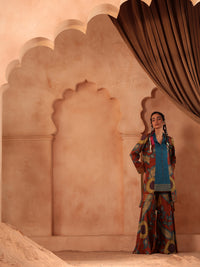 Button Detail Kurti Sharara Set